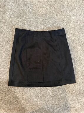 Altar'd State Black Structured suede Mini Skirt